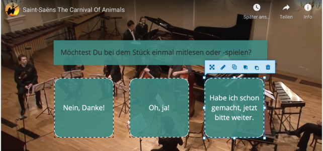 Interaktives Video „Karneval der Tiere“ mit H5P